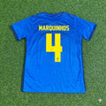 2021 Marquinhos Brazil Copa America Blue Football Jersey – Back View