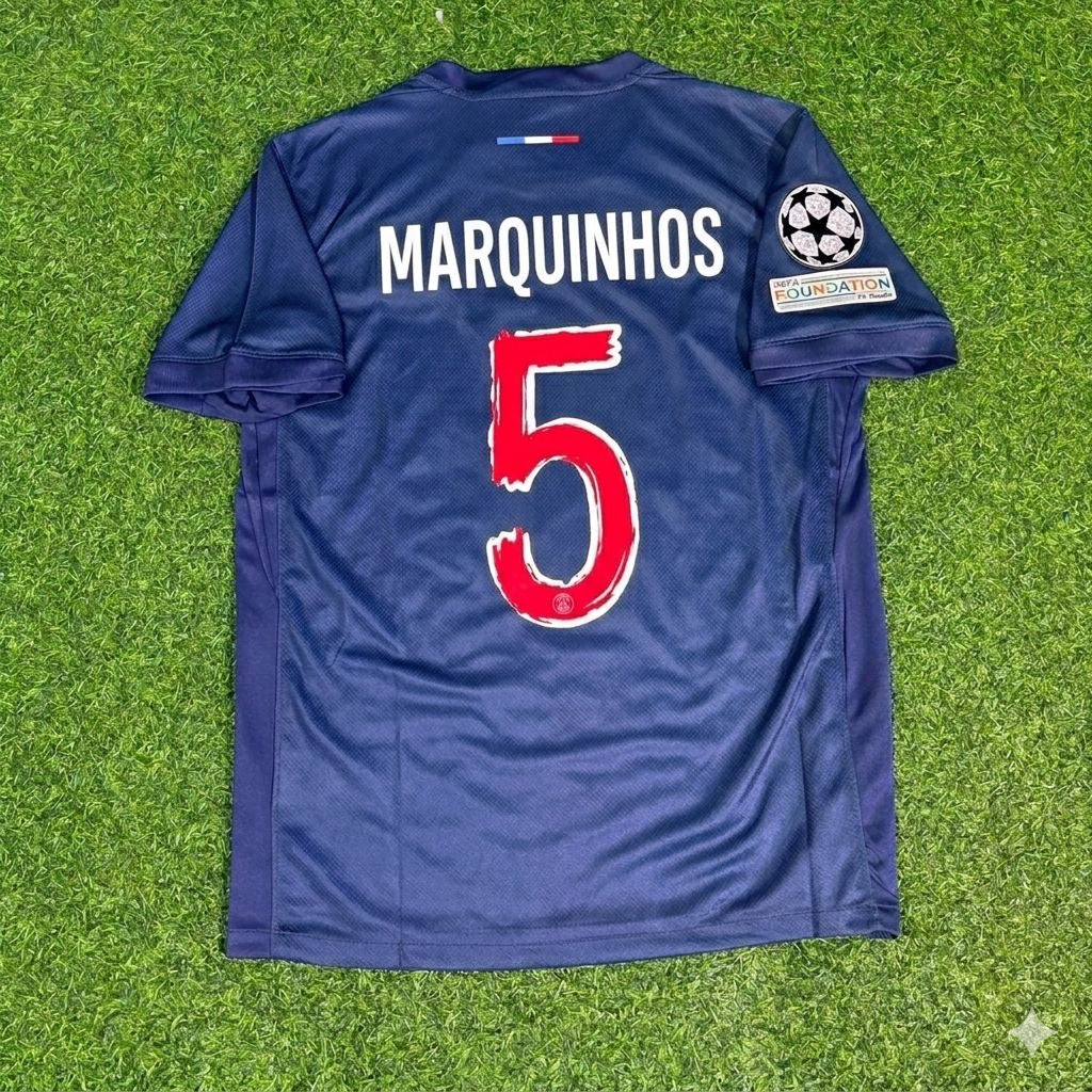 Marquinhos #5 Football Jersey – Back View