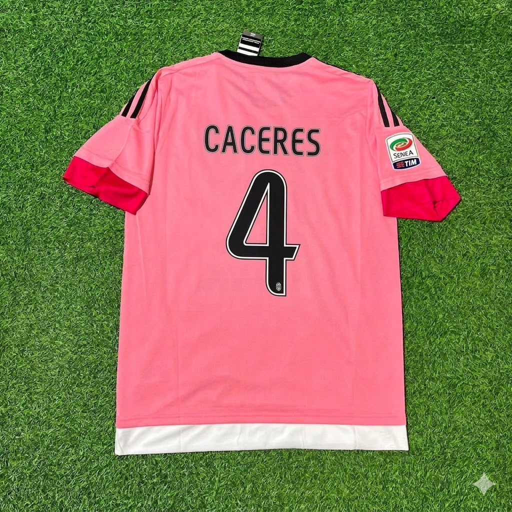 Juventus Retro Pink 2015-2016 Jersey – Martin Caceres – Back View