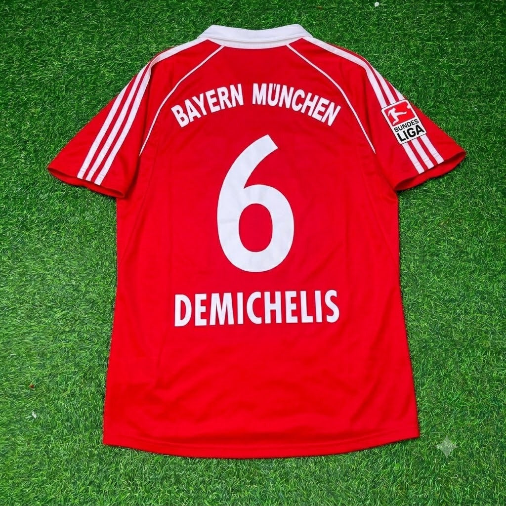 2005 Martin Demichelis Bayern Munich 06 Bundesliga Red Home Retro Football Jersey – Back View