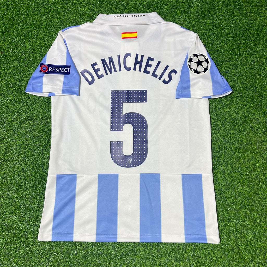 Martin Demichelis Malaga Retro Home Football Jersey – Back View