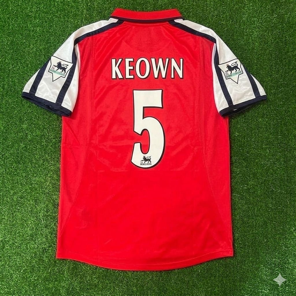Arsenal 1999/02 Red White Retro Jersey – Martin Keown #5 – Back View