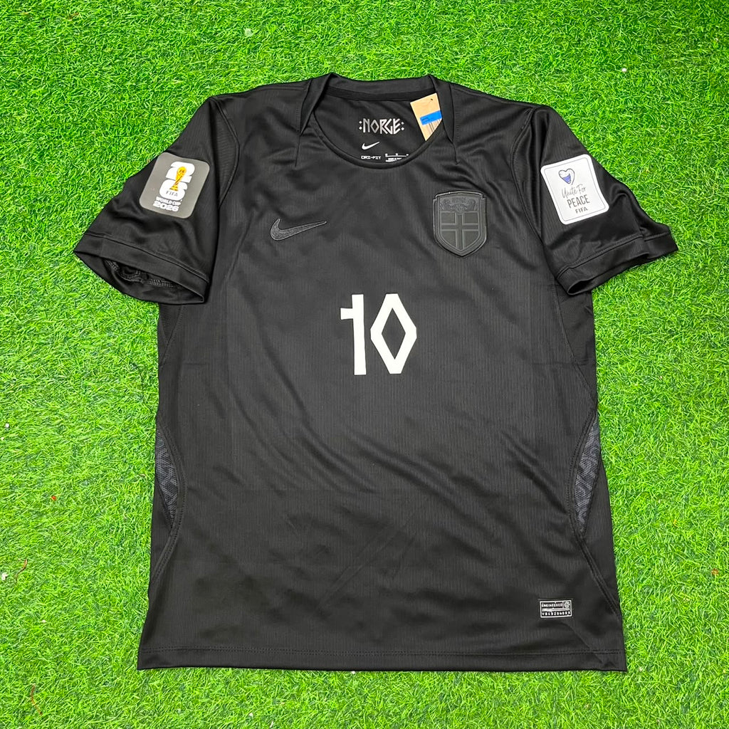 Martin Ødegaard #10 Norway 2026 World Cup Black Away Football Jersey – Front View