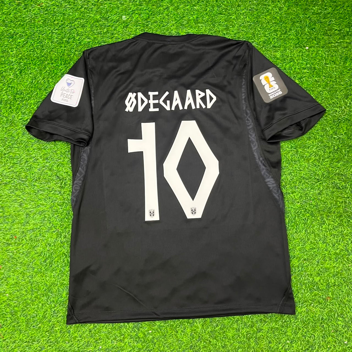 Martin Ødegaard #10 Norway 2026 World Cup Black Away Football Jersey – Back View