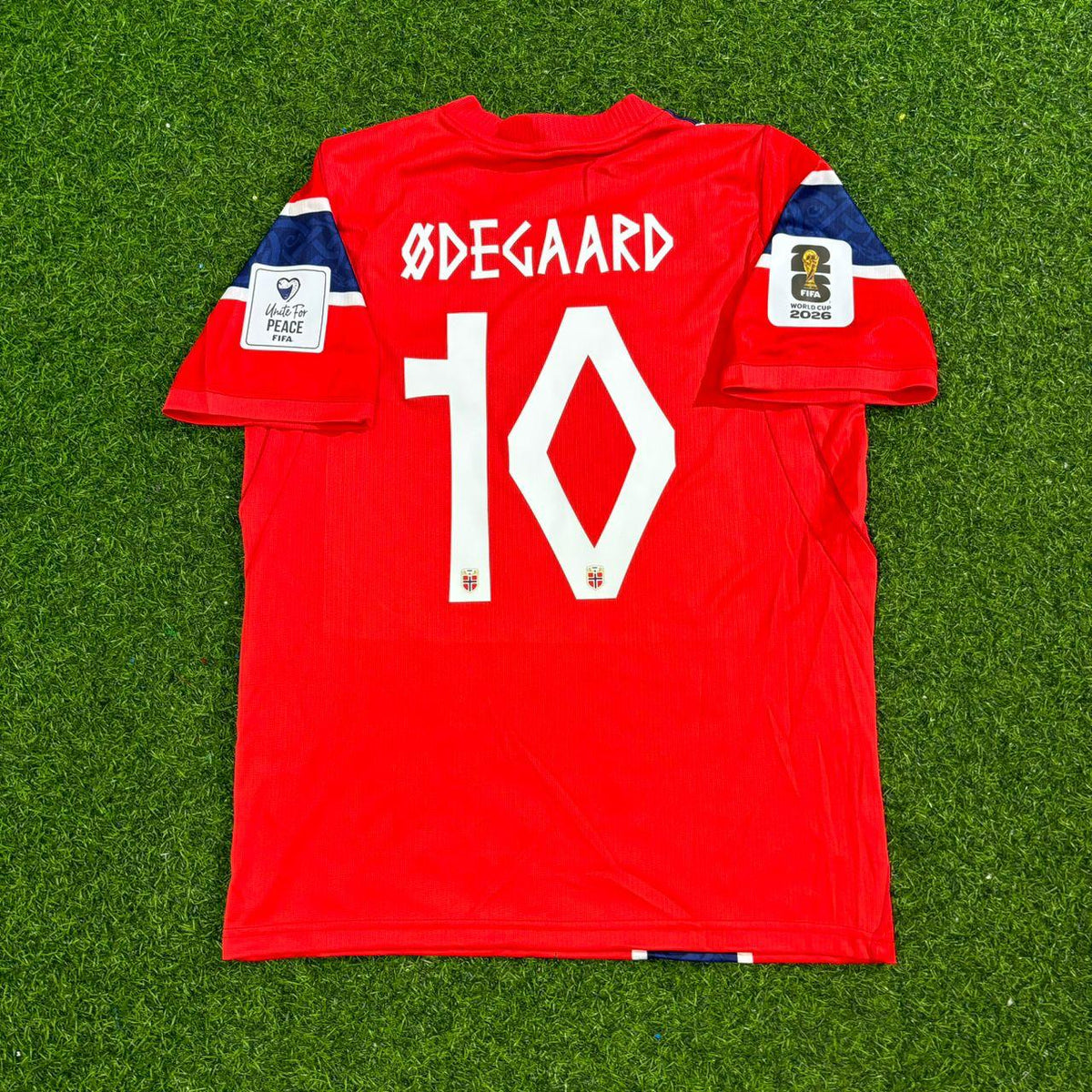 Martin Ødegaard Norway 2026 World Cup New Season Red Football Jersey – Back View