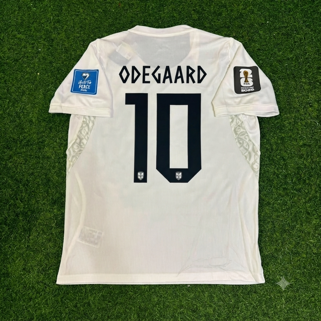 Martin Ødegaard #10 Norway 2026 World Cup White Football Jersey – Back View