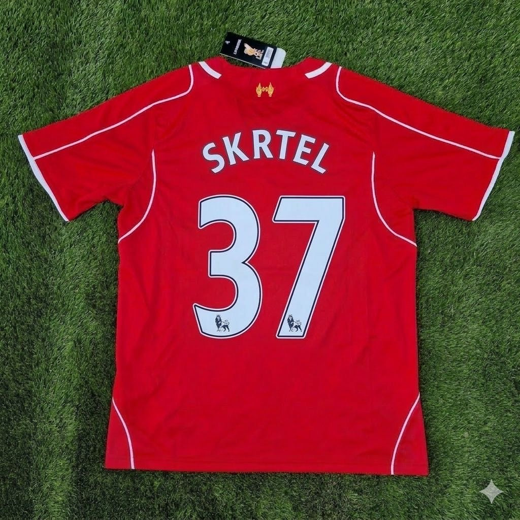 2014/15 Martin Škrtel 37- Liverpool Home Retro Football Jersey – Back View