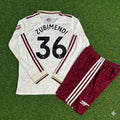 Martin Zubimendi #36 Arsenal Kids Long Sleeve New Season 2026 Jersey Kit Soccer – Back View