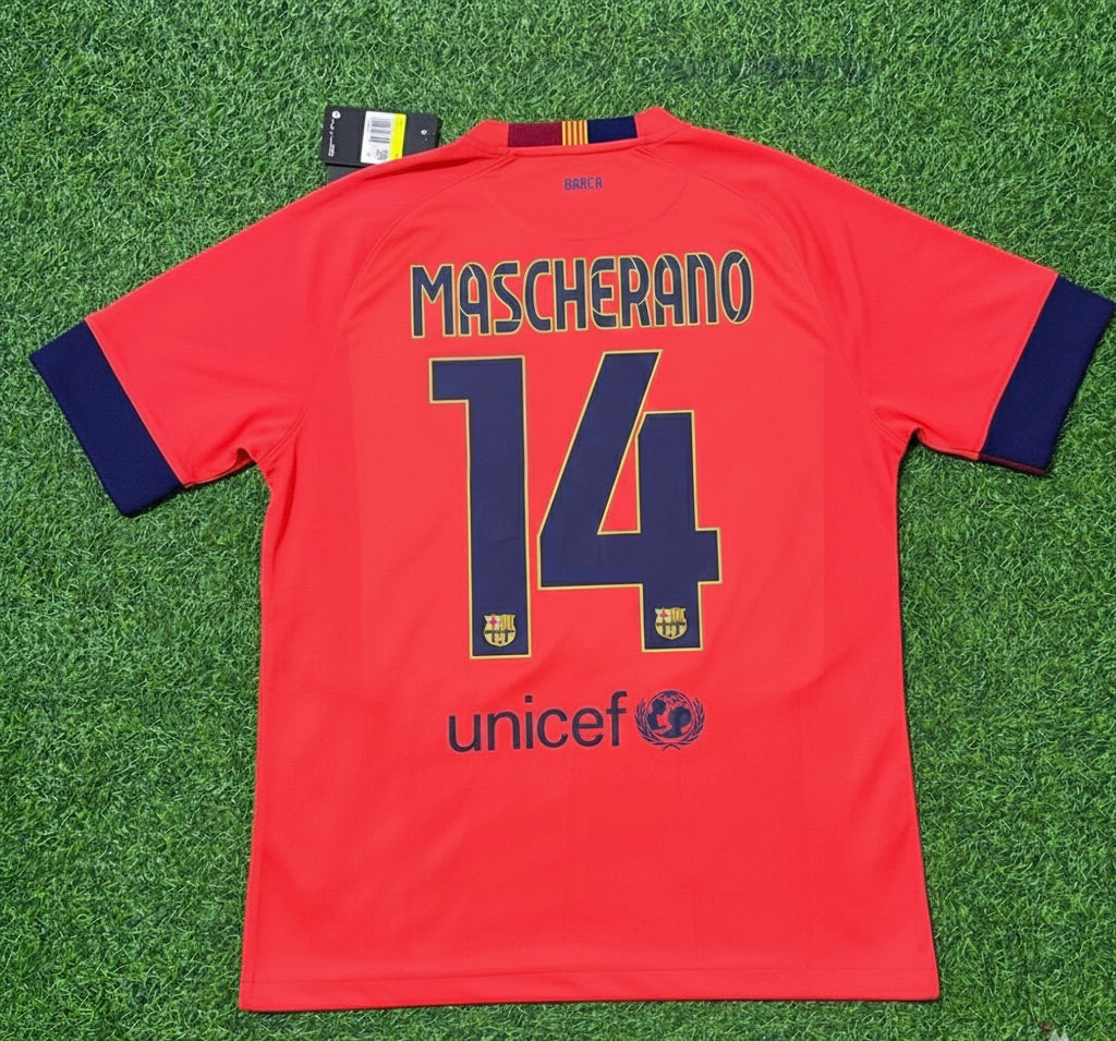 Barcelona 2014 Kit Season Retro Jersey – Javier Mascherano 14- – Back View