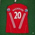 Liverpool 2010 2012 Season Long Sleeves Red Retro Jersey – Javier Mascherano – Back View
