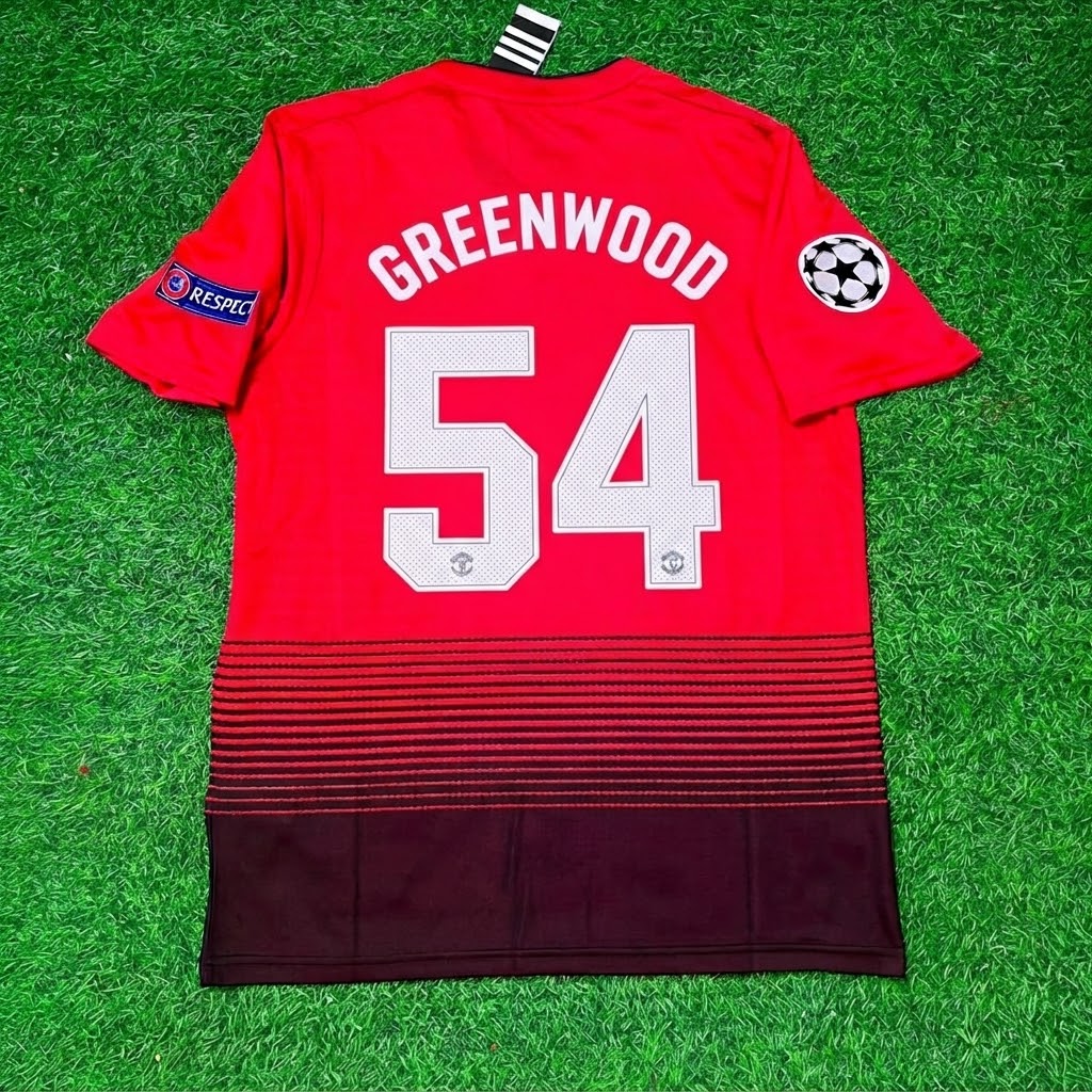 Mason Greenwood #54 Manchester United 2018/2019 Season Home Red Retro Football Jersey – Back View