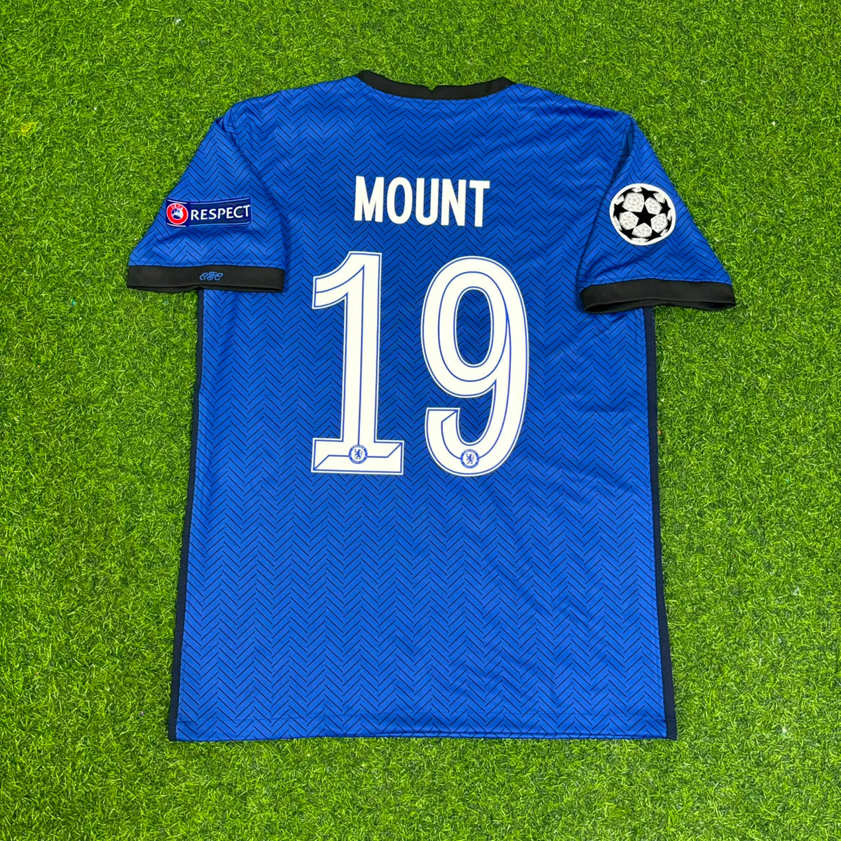 Mason Mount Chelsea 2021 Champions League Final Porto Blue Retro Kit Jersey – Back View
