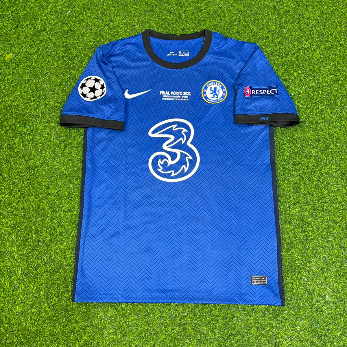 Mason Mount Chelsea 2021 Champions League Final Porto Blue Retro Kit Jersey – Front View