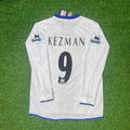 2004 Mateja Kezman 9 Chelsea Away Retro White Long Sleeve Football Jersey – Back View