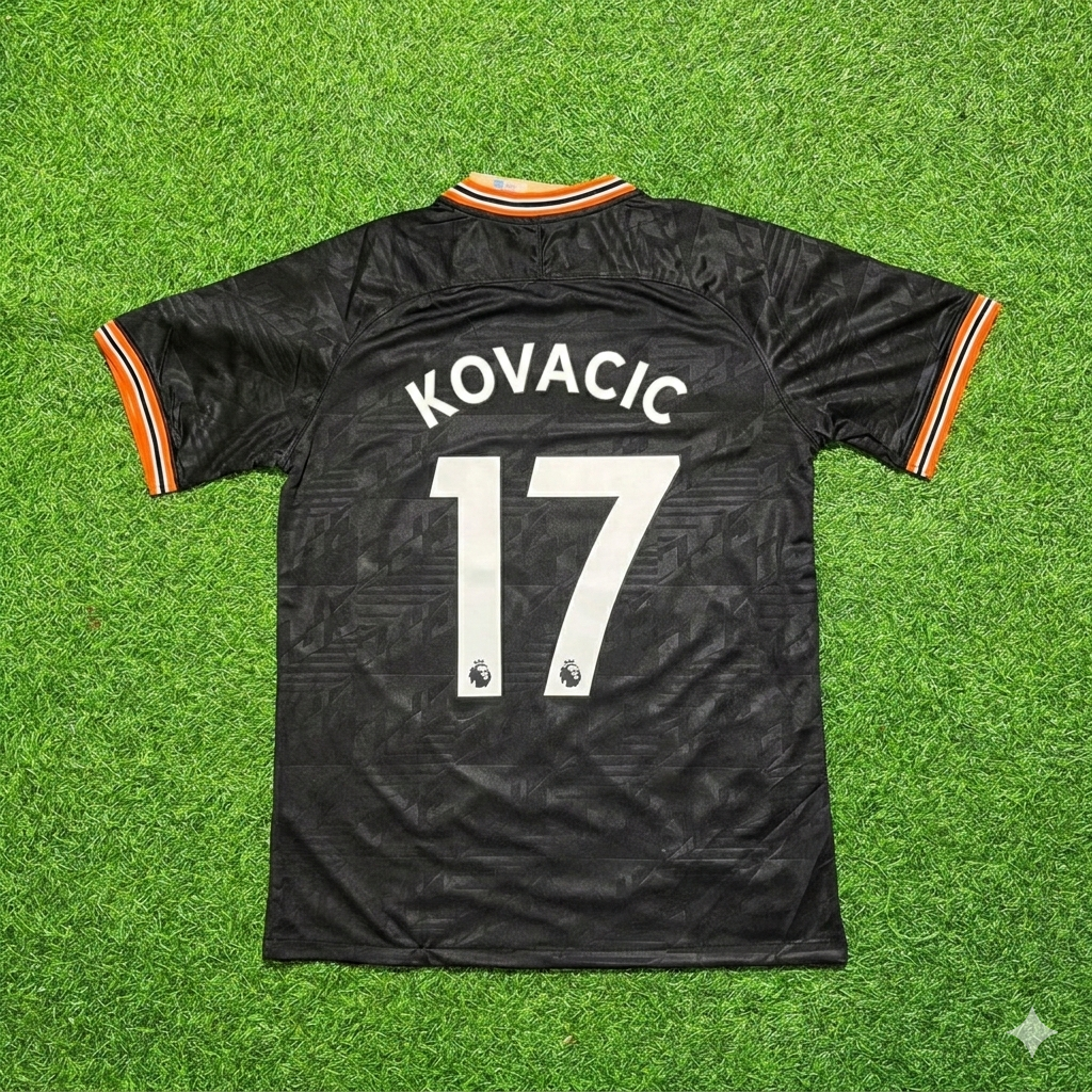 2019/20 Mateo Kovačić 17- Chelsea Away Black Retro Football Jersey Collection – Back View