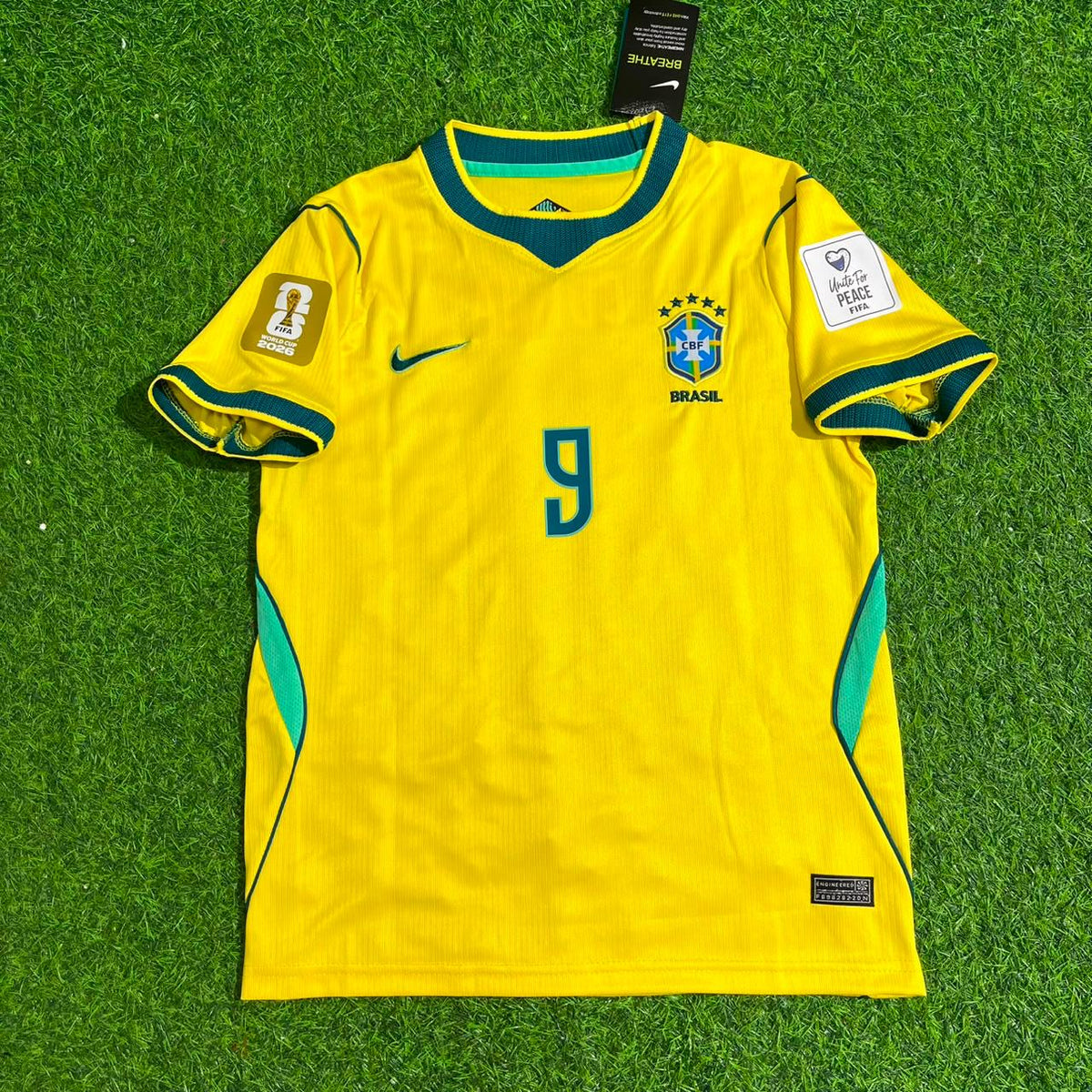 Matheus Cunha #9 Brazil 2026 World Cup Yellow Home Football Jersey – Front View