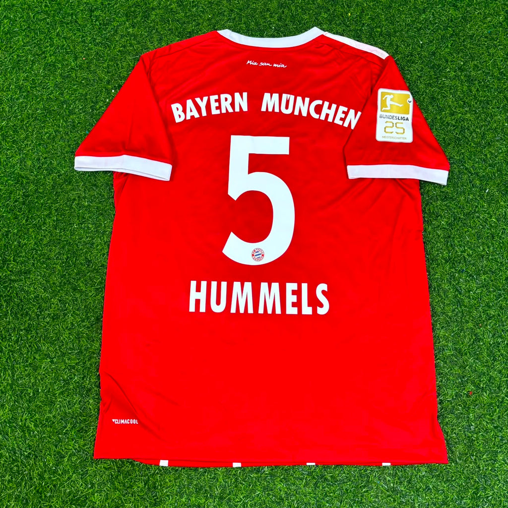2017/18 Mats Hummels Bayern Munich Retro Home Football Jersey – Back View