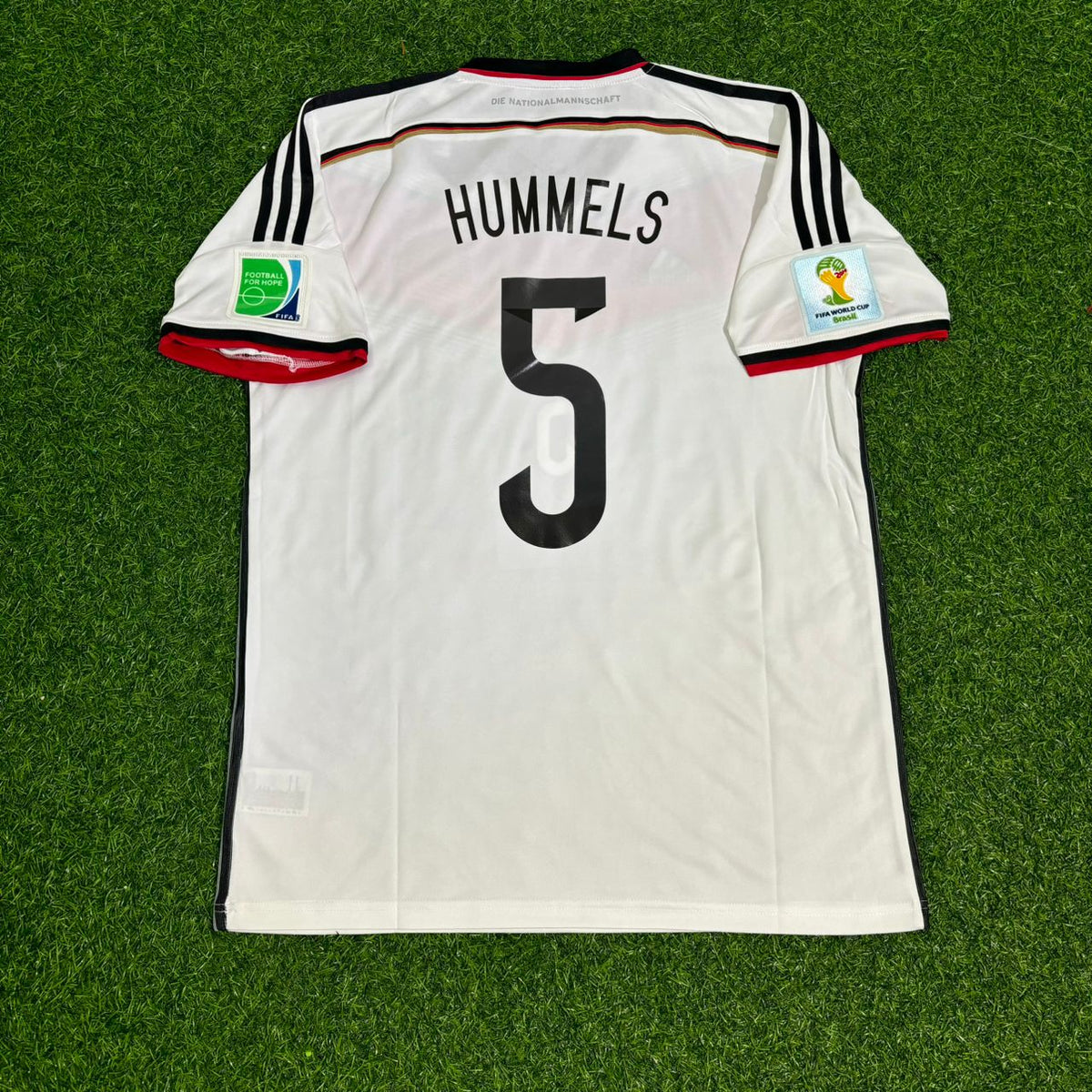 2014 Germany World Cup Mats Hummels Deutschland White Retro Football Jersey – Back View