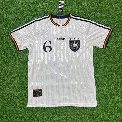 1996 Deutschland EM Finale Home Retro Football Jersey Set – Matthias Sammer – Front View