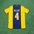 Matthijs de Ligt Ajax Retro Yellow Football Jersey – Back View