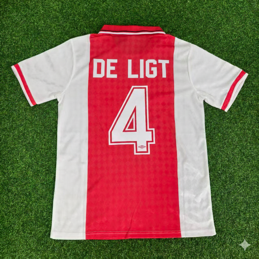 Matthijs de Ligt AFC Ajax Retro Football Jersey – Back View