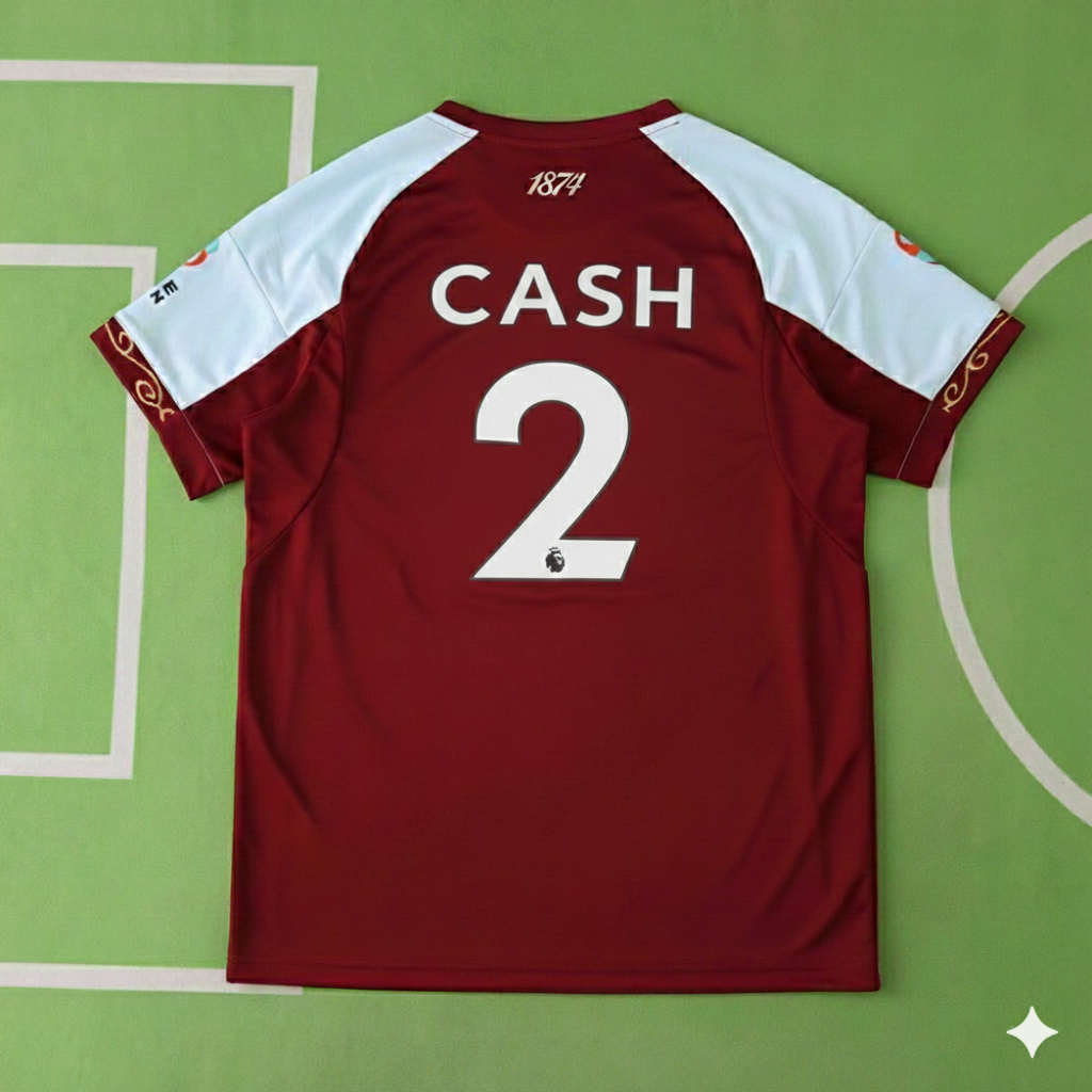 Matty Cash 2- Aston Villa 2026 Home New season Jersey – Back View
