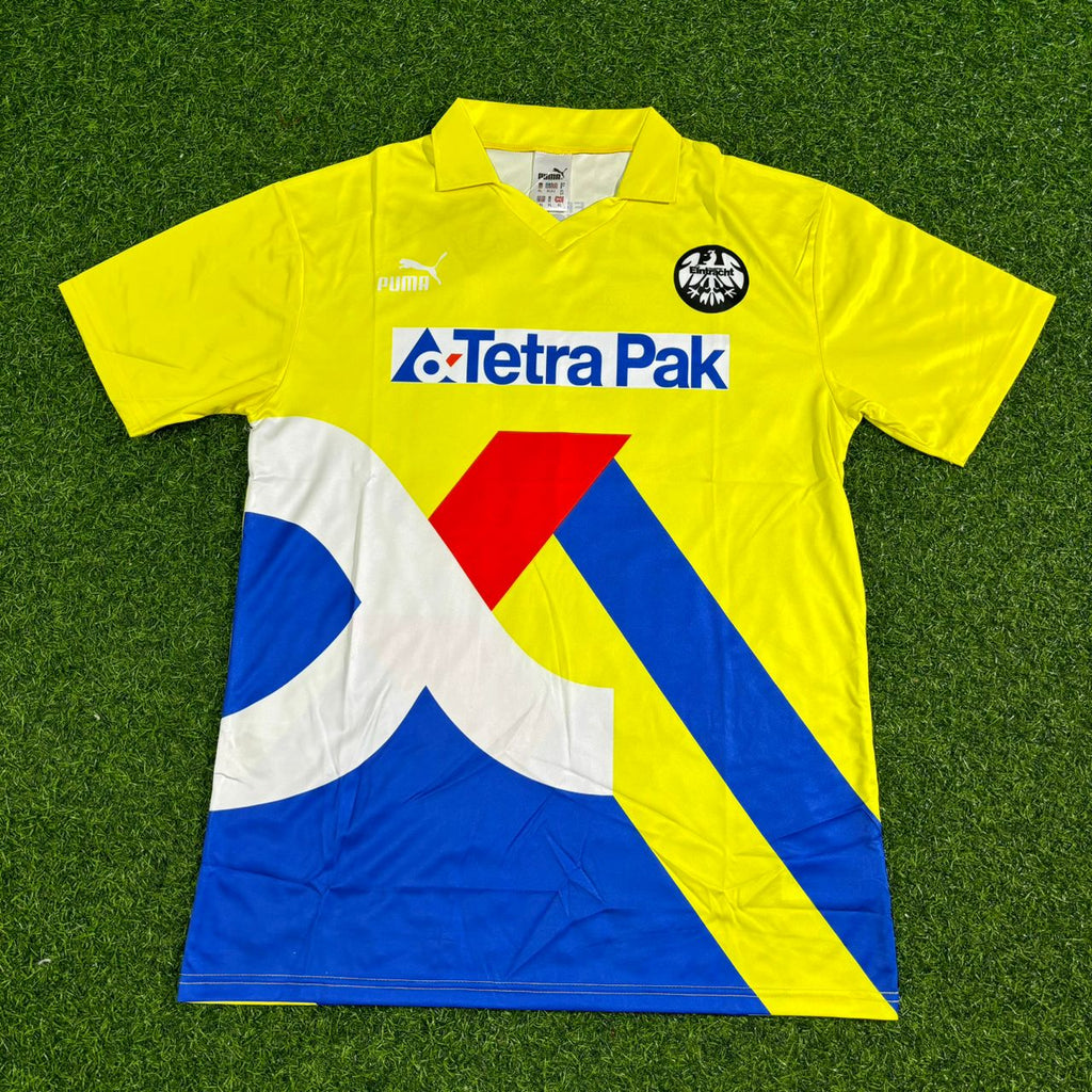 1993/96 Maurizio Gaudino Eintracht Frankfurt Retro Gelbes Fußballtrikot Jersey – Front View