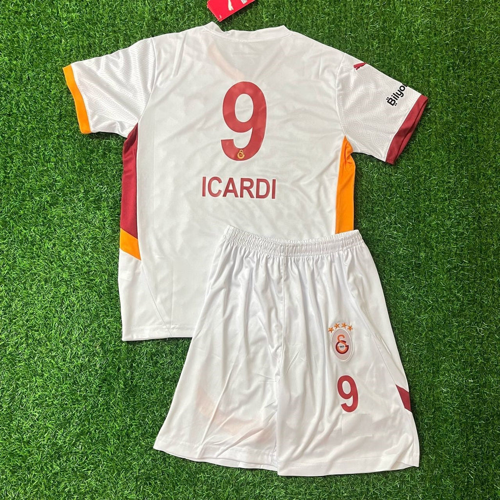 Mauro Icardi 9 Galatasaray Beyaz Cocuk Formasi Kids Kit Set – Back View