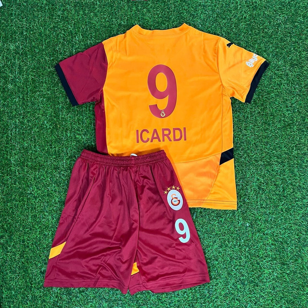 Mauro Icardi 9 Galatasaray Kirmizi Cocuk Formasi Kids Kit Set – Back View