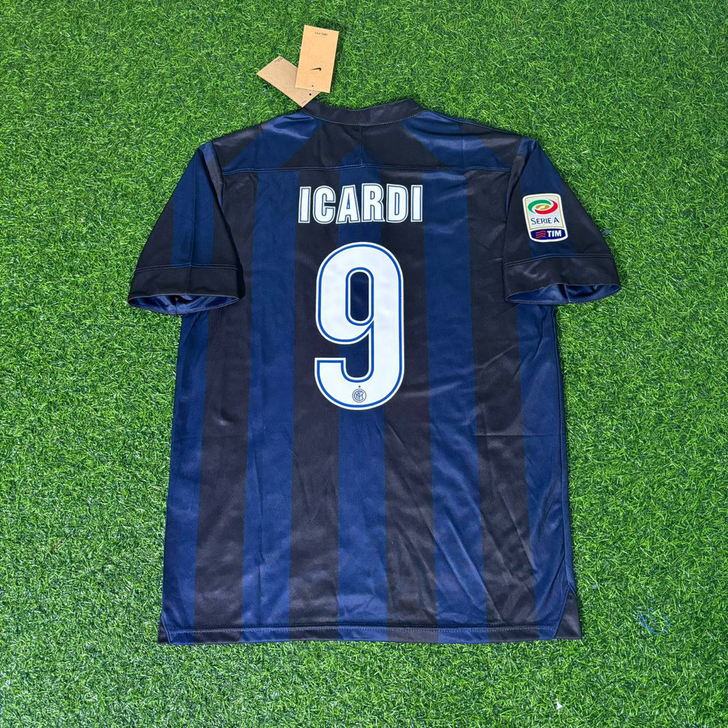 Inter Milan 2013–2014 Home Retro Football Jersey – Mauro Icardi – Back View