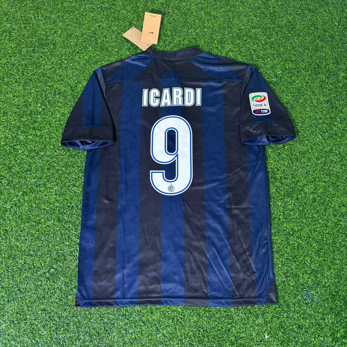 2013 Mauro Icardi Inter Milan 2014 Home Retro Football Jersey – Back View