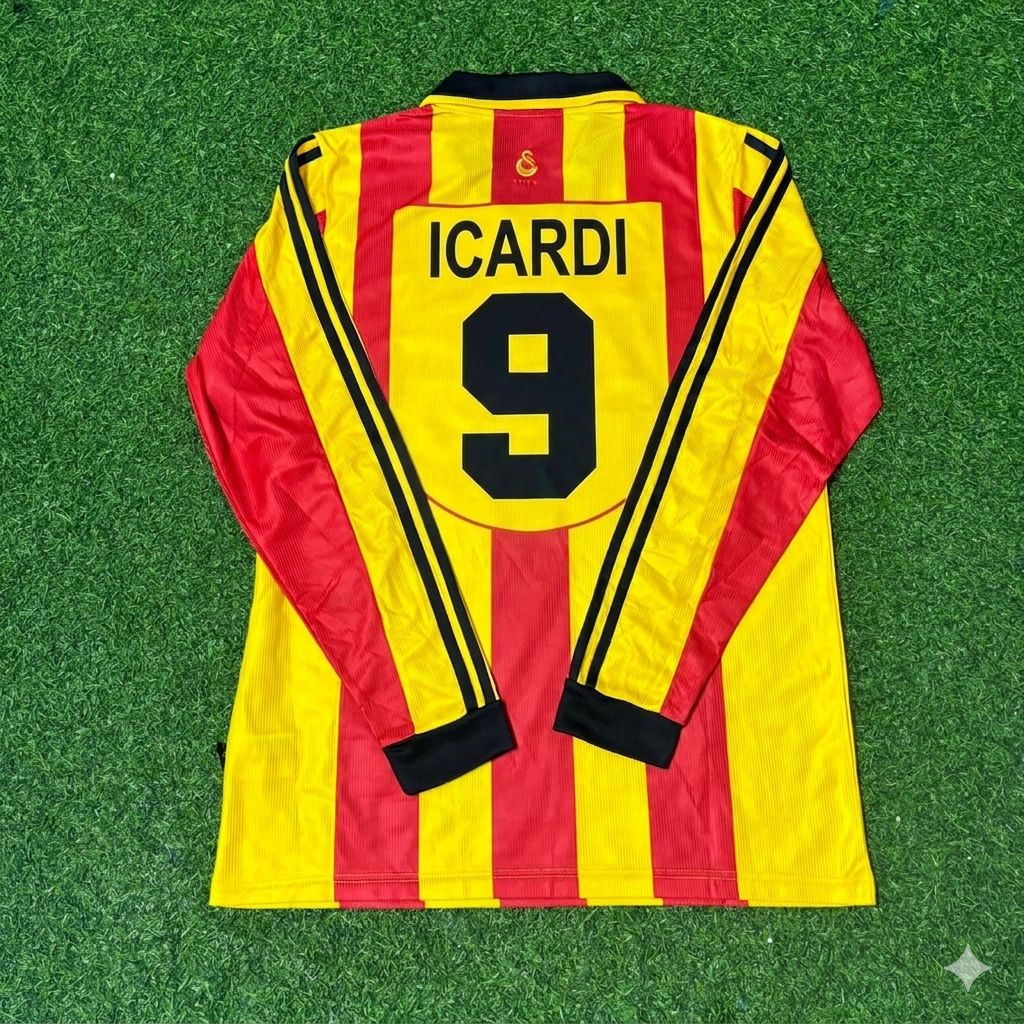 Mauro Icardi Galatasaray Long Sleeve Retro Football Jersey – Back View