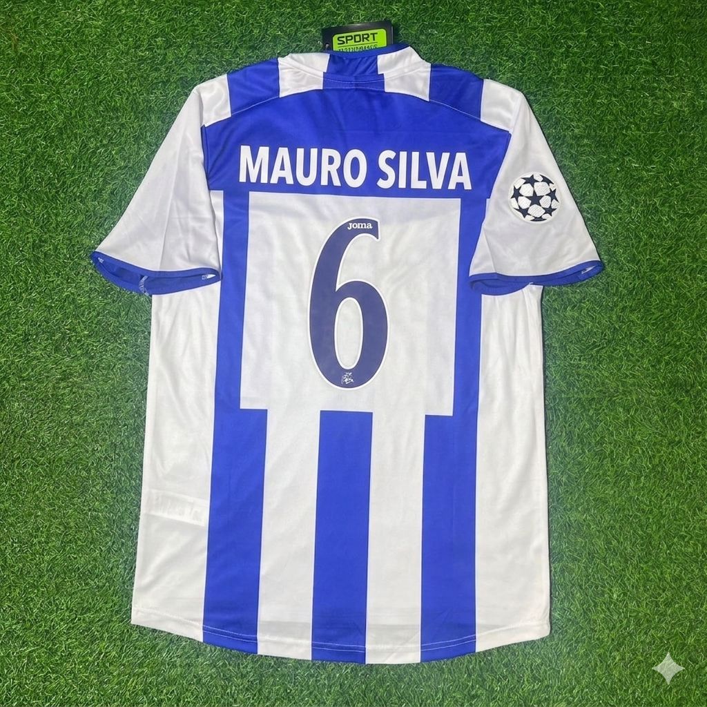 2003 Mauro Silva Deportivo La Coruna 2004 Retro Football Jersey – Back View