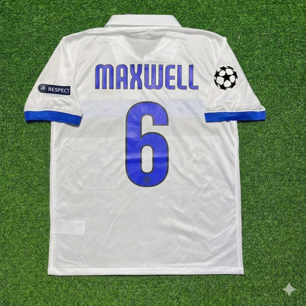 Inter 2009/2010 White Retro Football Jersey – Maxwell – Back View