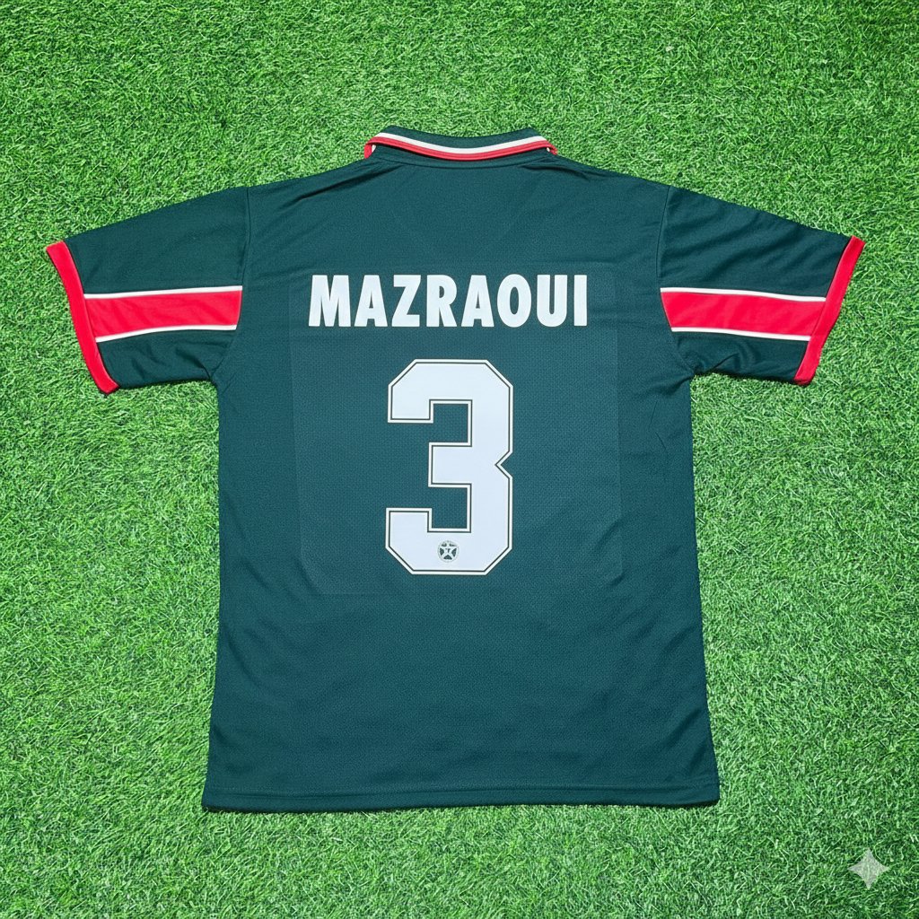 Noussair Mazraoui Morocco Home Retro Football Jersey – Back View
