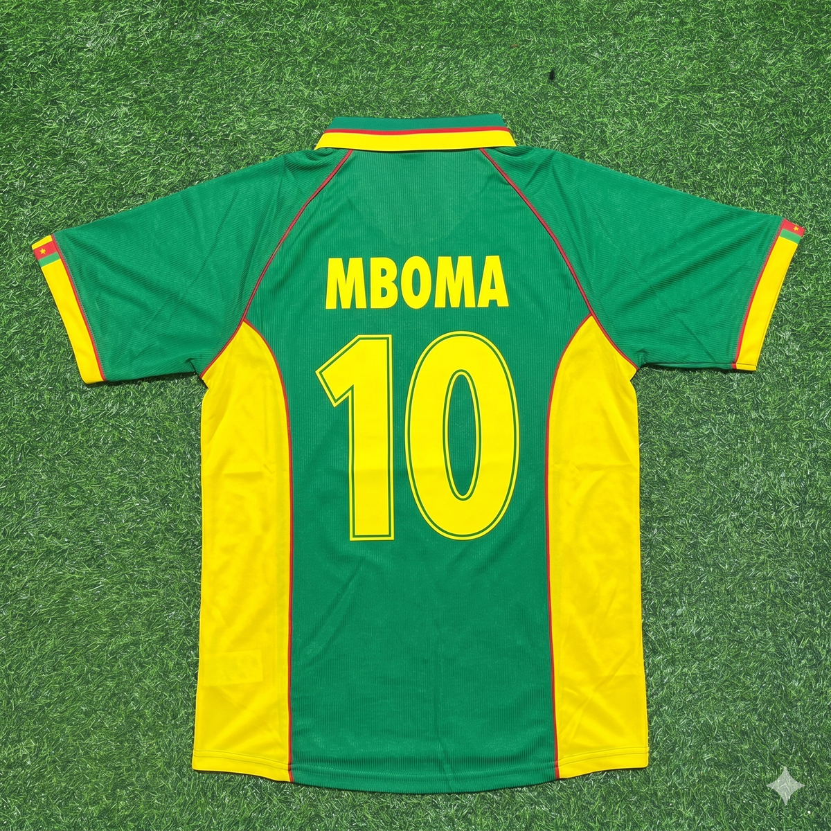 Patrick Mboma Cameroon Retro Football Jersey – Back View