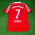 Mehmet Scholl Bayern Munich 2005 06 Bundesliga Red Home Retro Football Jersey – Back View