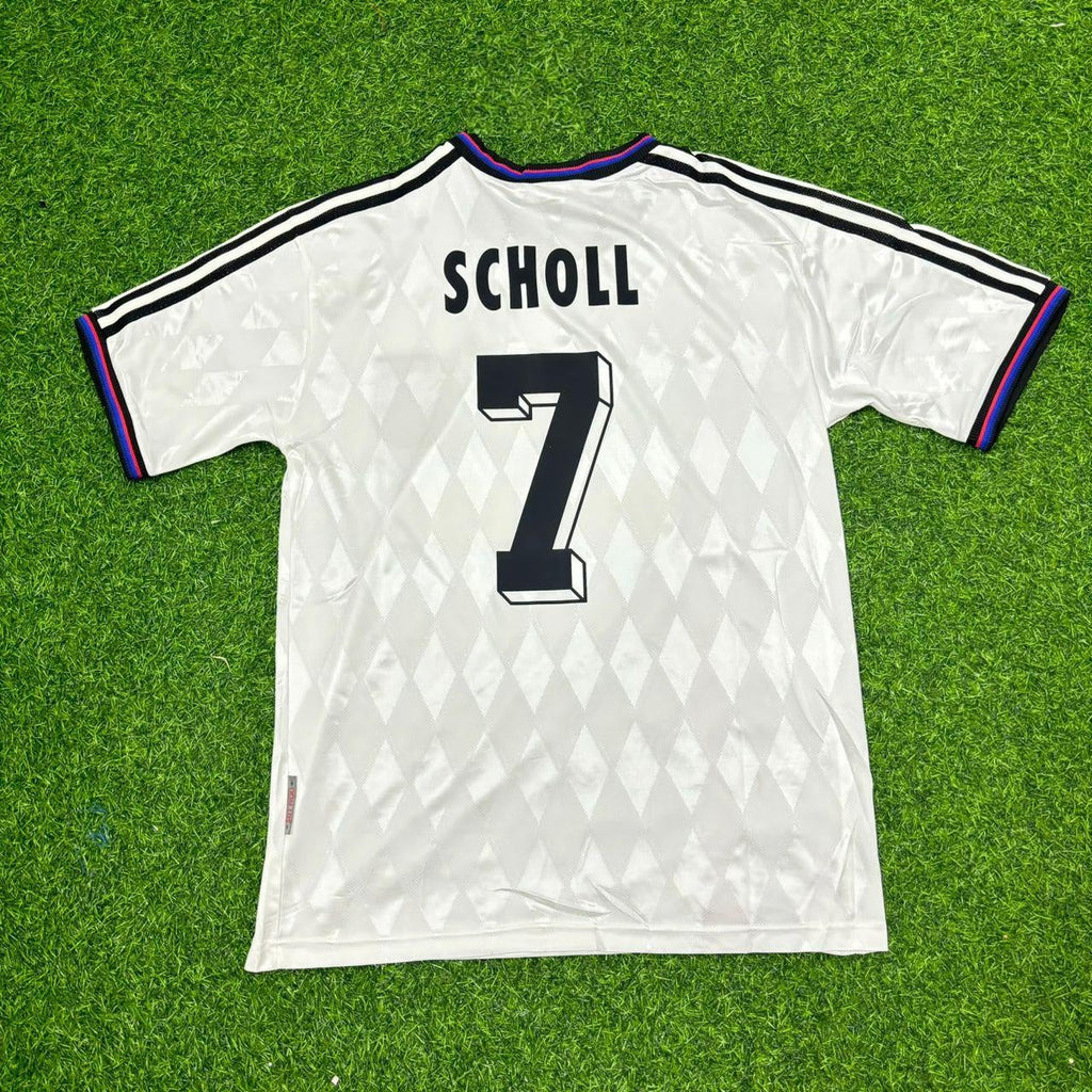 1997/98 Mehmet Scholl Bayern Munich Away White Retro Football Jersey Collection – Back View