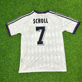 1997/98 Mehmet Scholl Bayern Munich Away White Retro Football Jersey Collection – Back View
