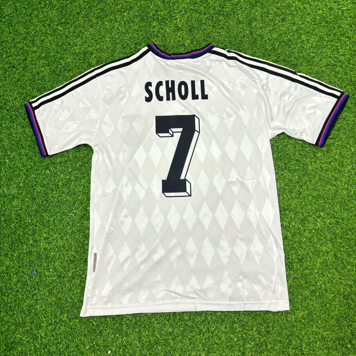 1997/98 Mehmet Scholl Bayern Munich Away White Retro Football Jersey Collection – Back View