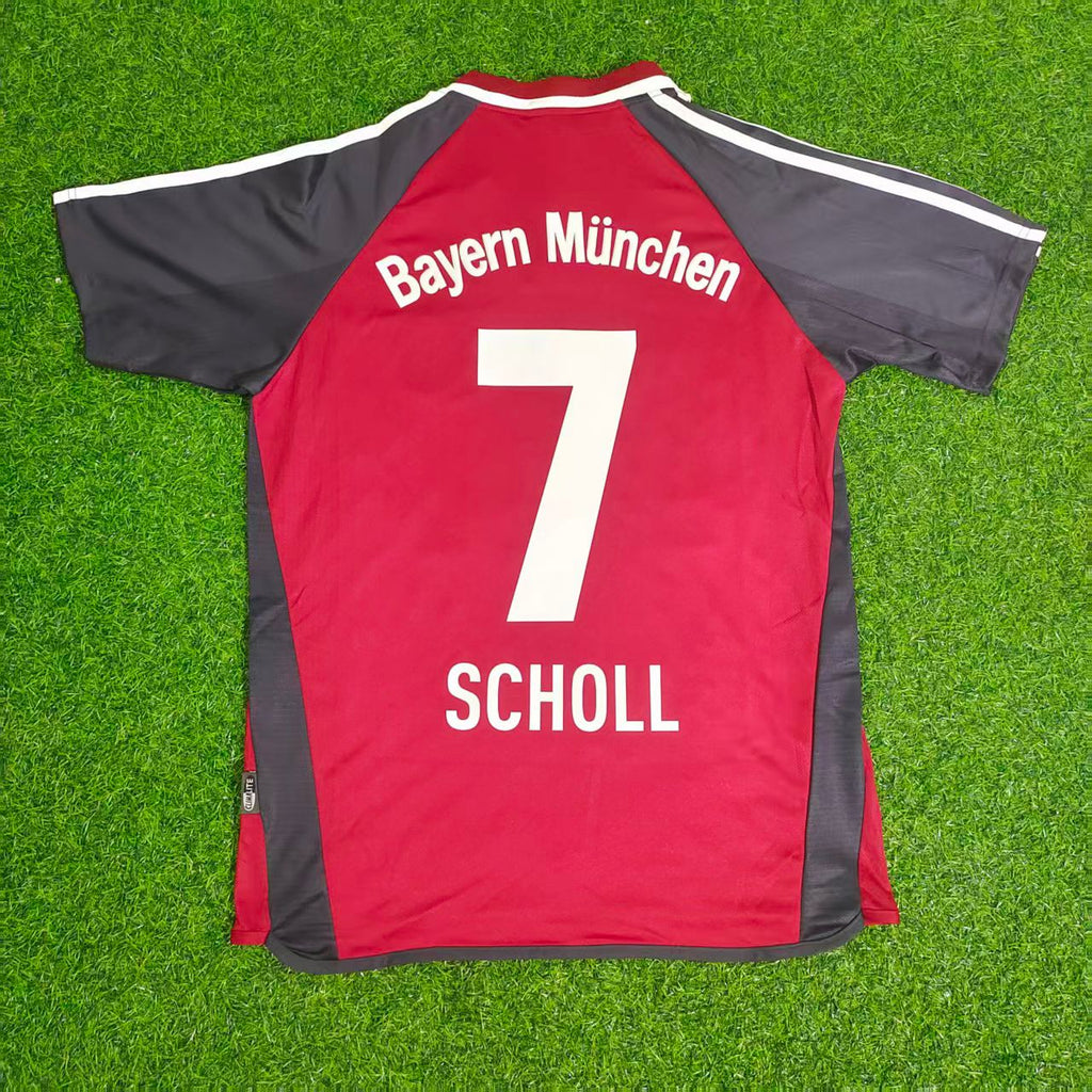 2001/02 Mehmet Scholl Bayern Munich Red Retro Football Jersey – Back View
