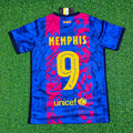 Memphis Depay #9 Barcelona 2021-22 Season Third Retro Jersey – Back View