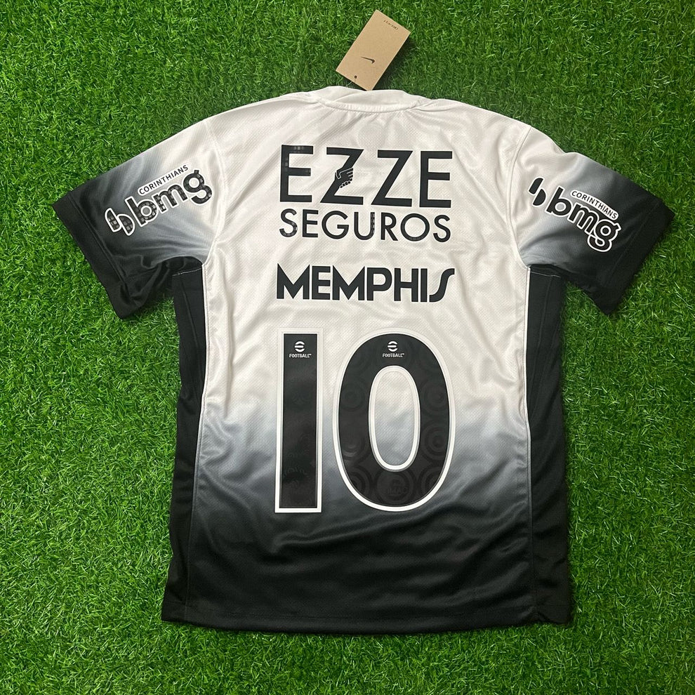 Corinthians Memphis Depay 10 Football Kit Jersey – Back View