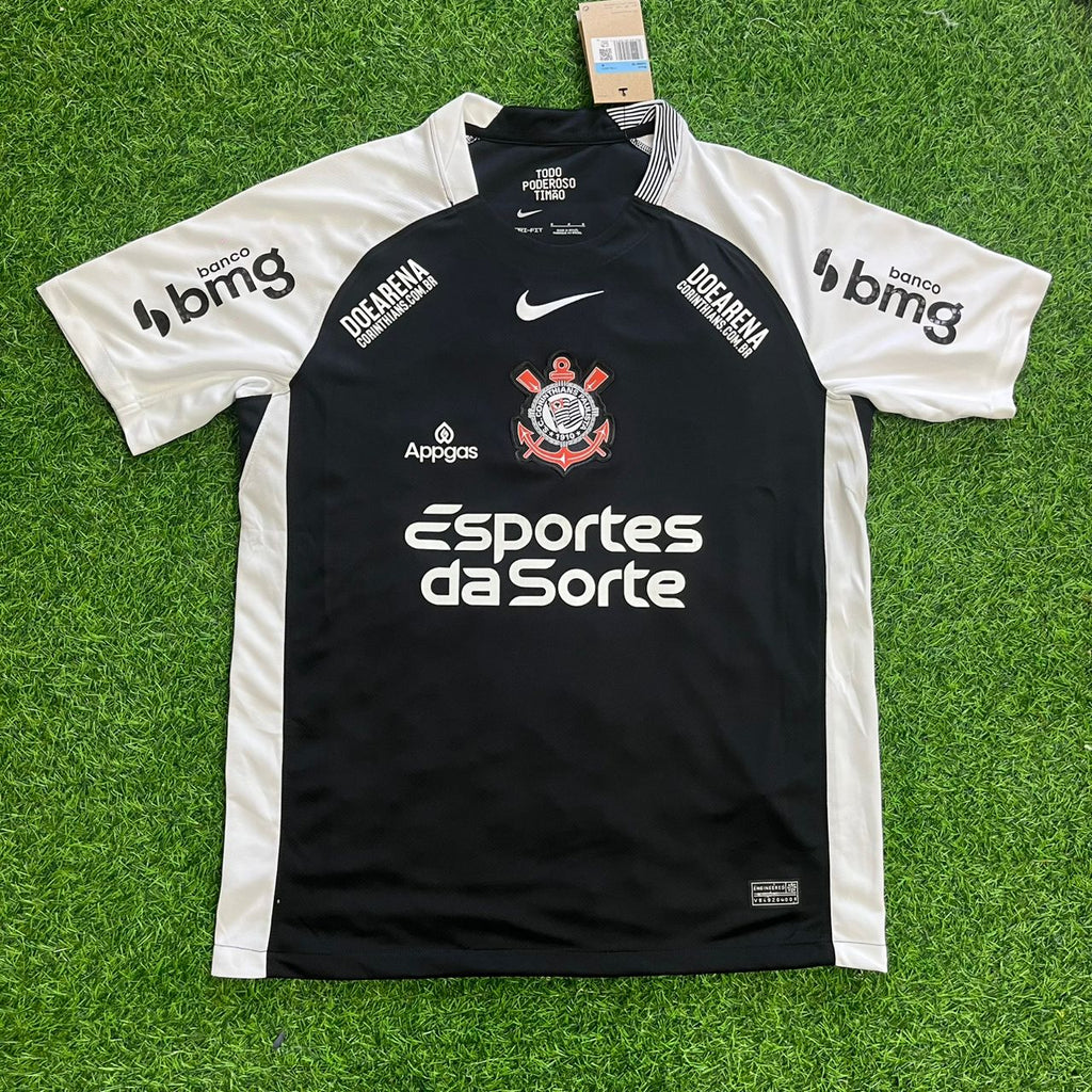 Memphis Depay #10 Corinthians 2026 Black Soccer Kit Jersey – Front View
