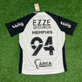 Memphis Depay Corinthians White Black Kit Jersey – Back View