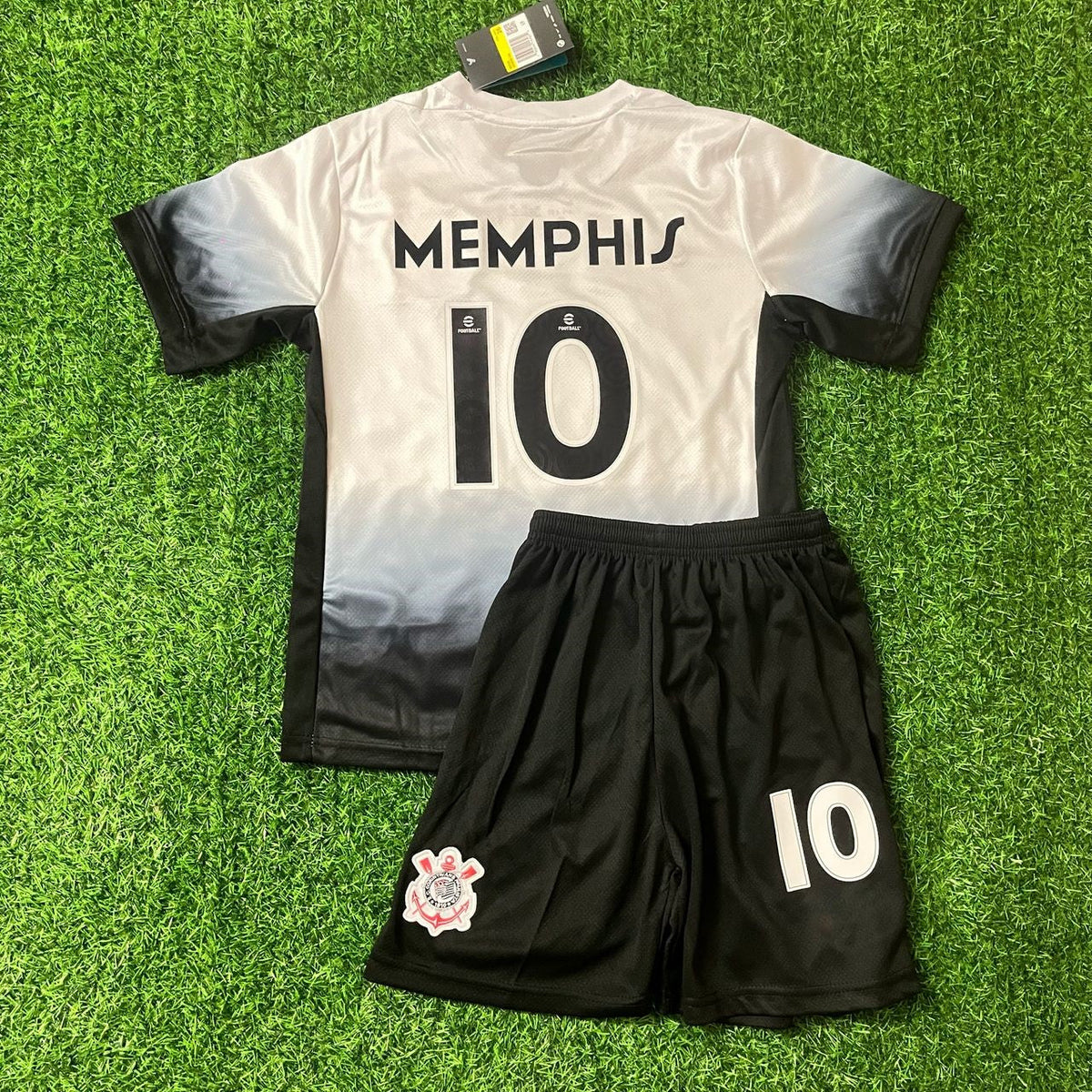 Memphis Depay Corinthians #10 Kids Kit Jersey KinderTrikot – Back View