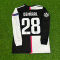 Juventus Long Sleeve 2019 2020 Retro White Black Jersey – Merih Demiral 28- – Back View