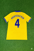 2013/14 Per Mertesacker Arsenal Yellow Retro Football Jersey – Back View