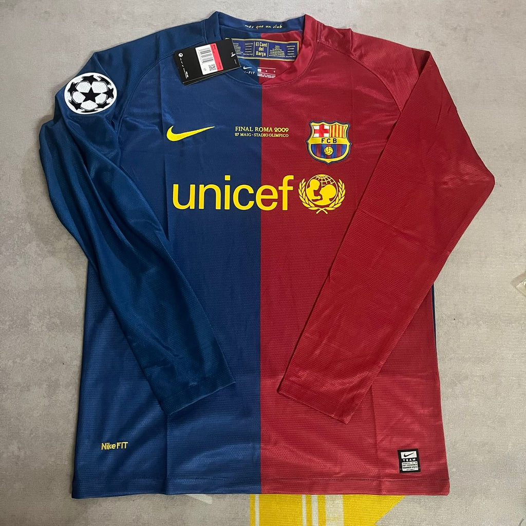 Lionel Messi Barcelona 2009 Roma Final Retro Jersey – Front View