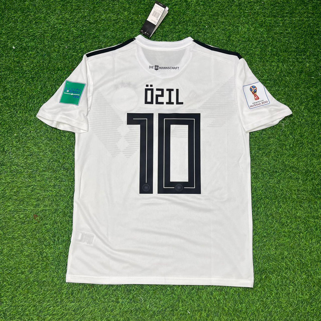 Mesut Özil Germany Deutschland 2018 World Cup Retro Football Jersey – Back View